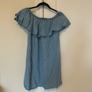 Zara Denim XS Off Shoulder Mini Dress
